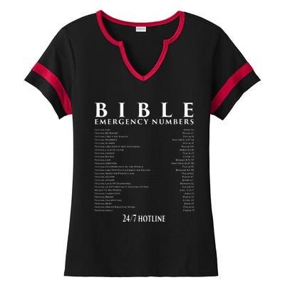 Bible Emergency Hotline Numbers Cool Christian Ladies Halftime Notch Neck Tee