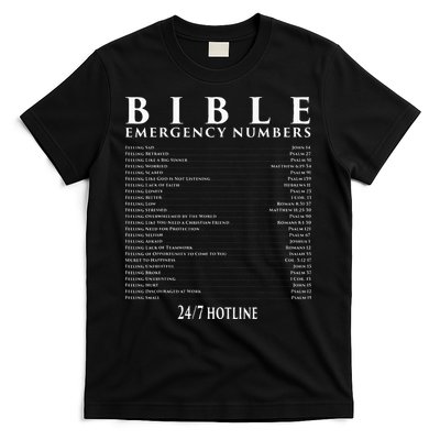 Bible Emergency Hotline Numbers Cool Christian T-Shirt