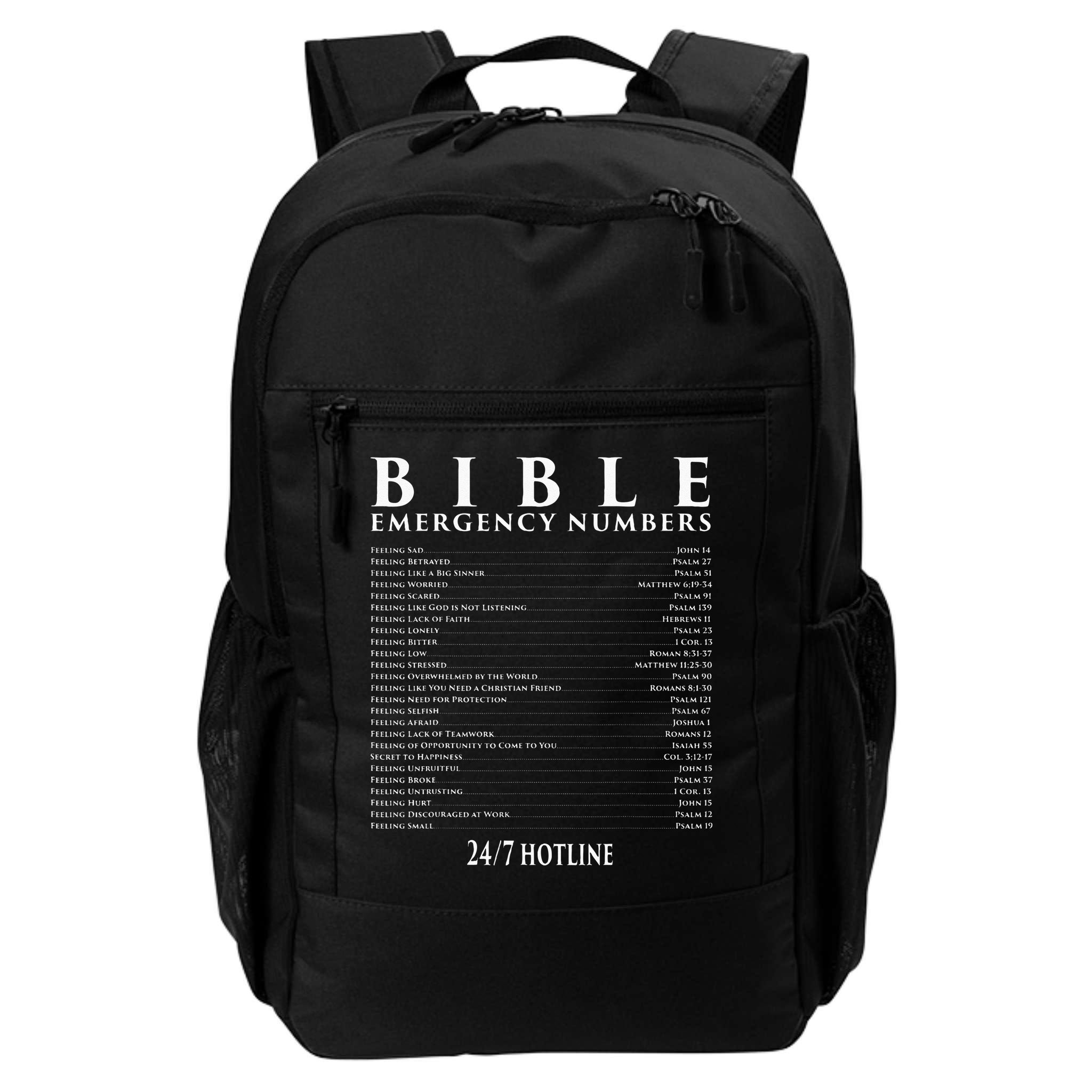 Bible Emergency Hotline Numbers Cool Christian Backpack