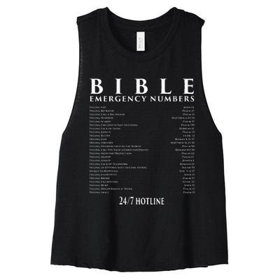 Bible Emergency Hotline Numbers Cool Christian Women's Racerback Cropped Tank