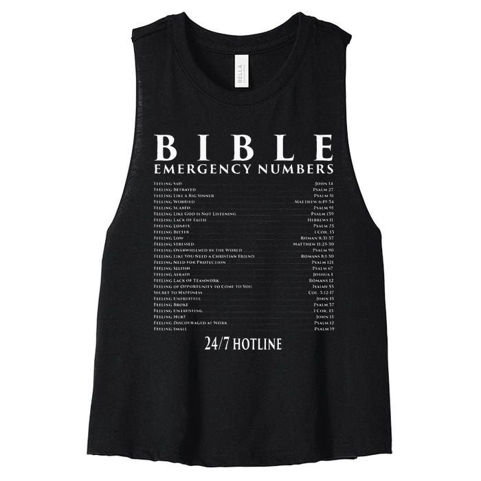 Bible Emergency Hotline Numbers Cool Christian Women's Racerback Cropped Tank