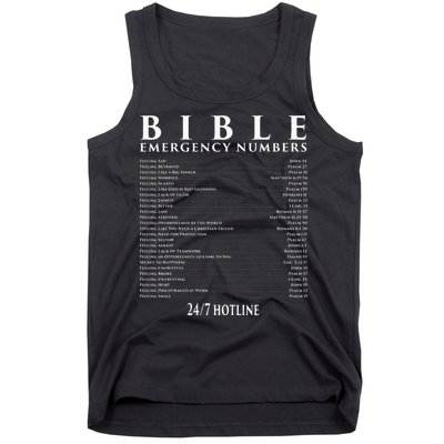 Bible Emergency Hotline Numbers Cool Christian Tank Top