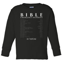 Bible Emergency Hotline Numbers Cool Christian Toddler Long Sleeve Shirt