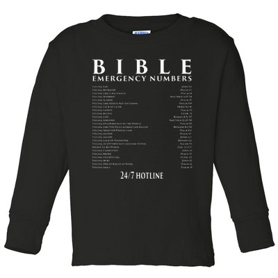 Bible Emergency Hotline Numbers Cool Christian Toddler Long Sleeve Shirt