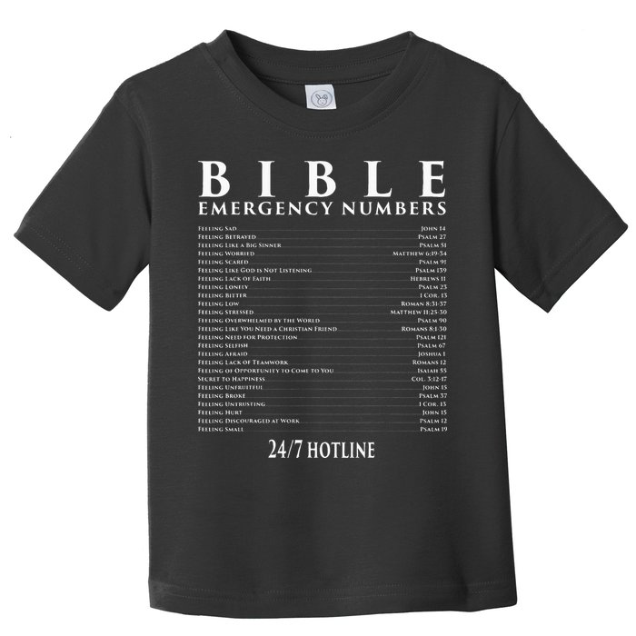 Bible Emergency Hotline Numbers Cool Christian Toddler T-Shirt