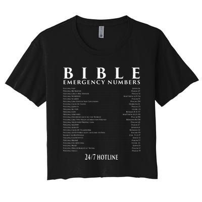 Bible Emergency Hotline Numbers Cool Christian Women's Crop Top Tee