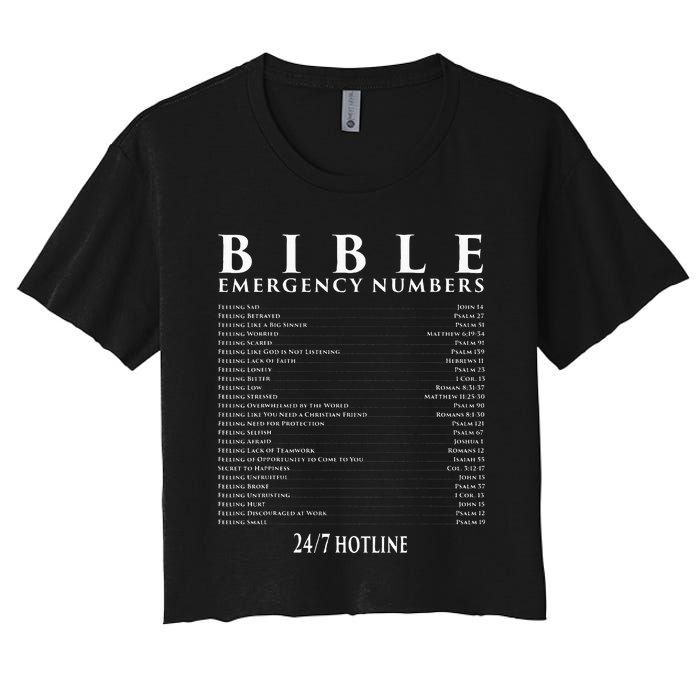 Bible Emergency Hotline Numbers Cool Christian Women's Crop Top Tee