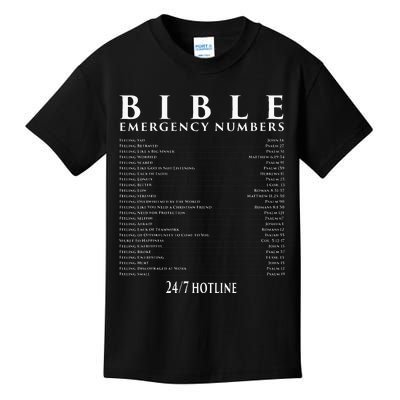 Bible Emergency Hotline Numbers Cool Christian Kids T-Shirt