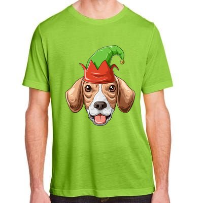 Beagle Elf Hat Christmas Beagle Gift Adult ChromaSoft Performance T-Shirt