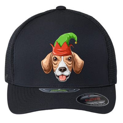 Beagle Elf Hat Christmas Beagle Gift Flexfit Unipanel Trucker Cap