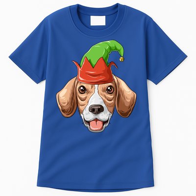 Beagle Elf Hat Christmas Beagle Gift Tall T-Shirt