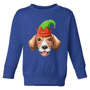 Beagle Elf Hat Christmas Beagle Gift Toddler Sweatshirt