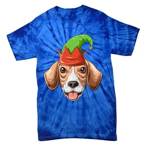 Beagle Elf Hat Christmas Beagle Gift Tie-Dye T-Shirt