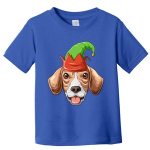 Beagle Elf Hat Christmas Beagle Gift Toddler T-Shirt