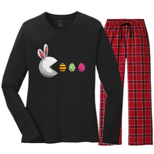 Bunny Egg Hunt Funny Gamer Happy Easter Day Women's Long Sleeve Flannel Pajama Set 