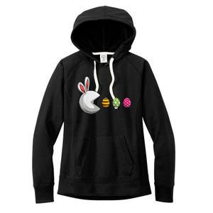 Bunny Egg Hunt Funny Gamer Happy Easter Day Women's Fleece Hoodie