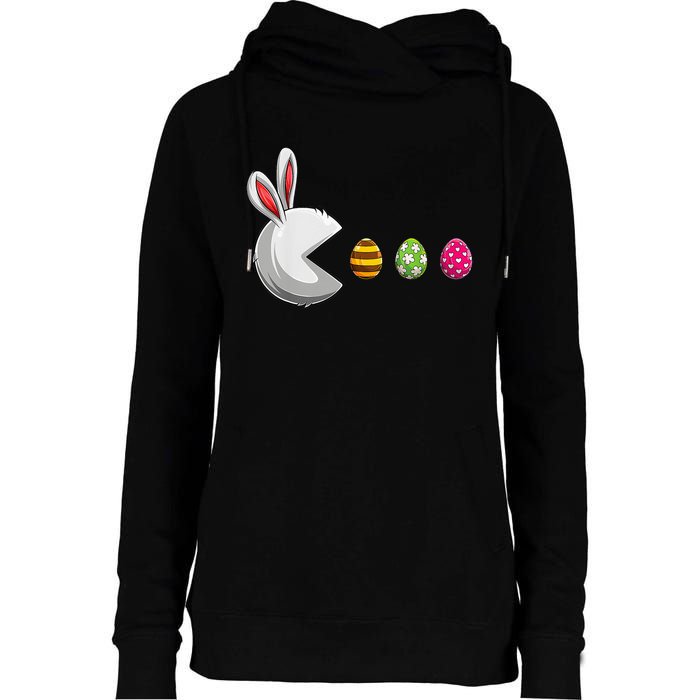 Bunny Egg Hunt Funny Gamer Happy Easter Day Womens Funnel Neck Pullover Hood