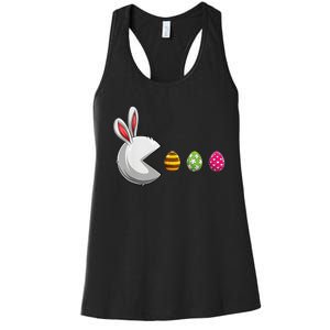 Bunny Egg Hunt Funny Gamer Happy Easter Day Women's Racerback Tank