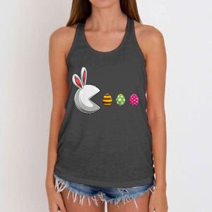 Bunny Egg Hunt Funny Gamer Happy Easter Day Women's Knotted Racerback Tank