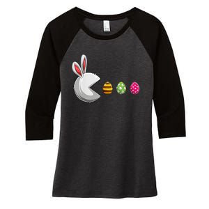 Bunny Egg Hunt Funny Gamer Happy Easter Day Women's Tri-Blend 3/4-Sleeve Raglan Shirt