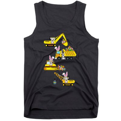 Bunny Egg Hunting Heavy Equipment Easter Tank Top