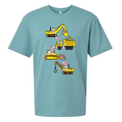 Bunny Egg Hunting Heavy Equipment Easter Sueded Cloud Jersey T-Shirt