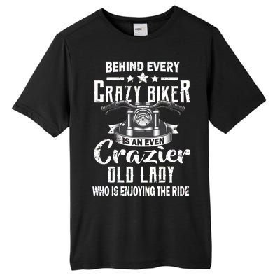 Behind Every Crazy Biker Is An Even Crazier Old Lady Tall Fusion ChromaSoft Performance T-Shirt