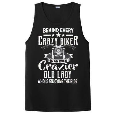 Behind Every Crazy Biker Is An Even Crazier Old Lady PosiCharge Competitor Tank