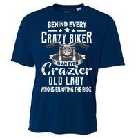 Behind Every Crazy Biker Is An Even Crazier Old Lady Cooling Performance Crew T-Shirt