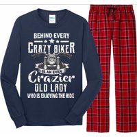 Behind Every Crazy Biker Is An Even Crazier Old Lady Long Sleeve Pajama Set