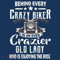 Behind Every Crazy Biker Is An Even Crazier Old Lady Softstyle Adult Sport Polo