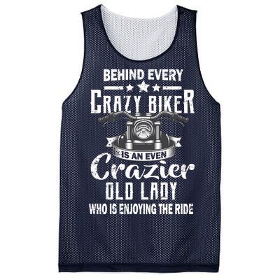 Behind Every Crazy Biker Is An Even Crazier Old Lady Mesh Reversible Basketball Jersey Tank