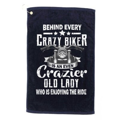 Behind Every Crazy Biker Is An Even Crazier Old Lady Golf Towel