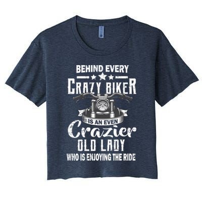 Behind Every Crazy Biker Is An Even Crazier Old Lady Crop Top