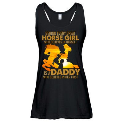 Behind Every Great Horse Girl Is A Daddy Who Believed In Her First Ladies Essential Flowy Tank
