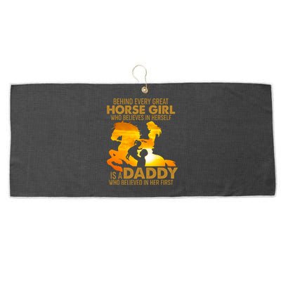 Behind Every Great Horse Girl Is A Daddy Who Believed In Her First Large Microfiber Waffle Golf Towel