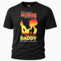 Behind Every Great Nurse Is A Daddy Cooling Performance Crew T-Shirt