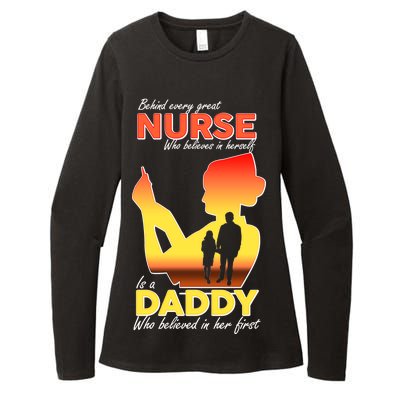 Behind Every Great Nurse Is A Daddy Womens CVC Long Sleeve Shirt