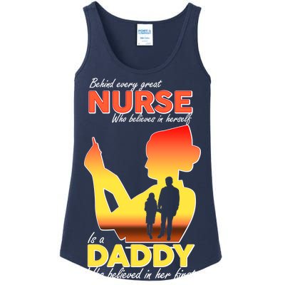 Behind Every Great Nurse Is A Daddy Ladies Essential Tank