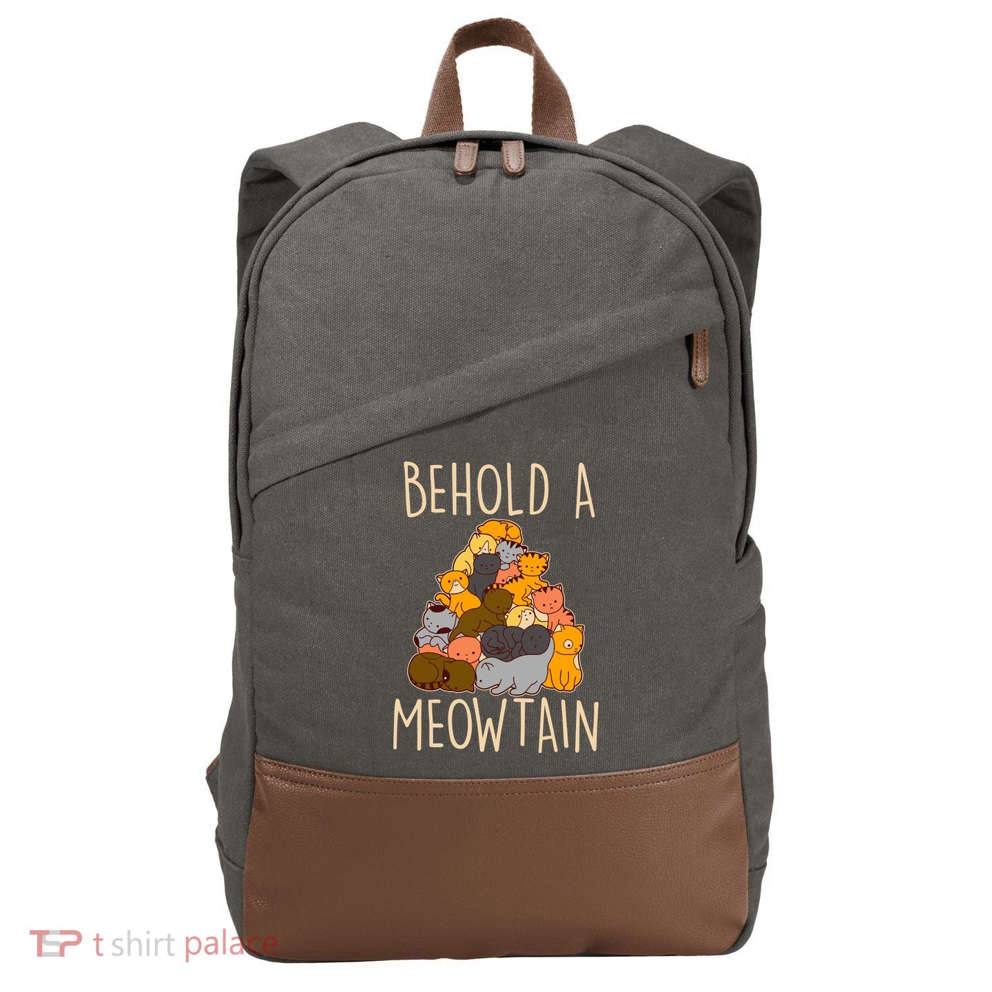 Behold A Meowtian Cats Cotton Canvas Backpack