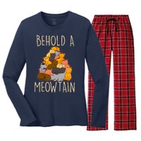 Behold A Meowtian Cats Women's Long Sleeve Flannel Pajama Set 