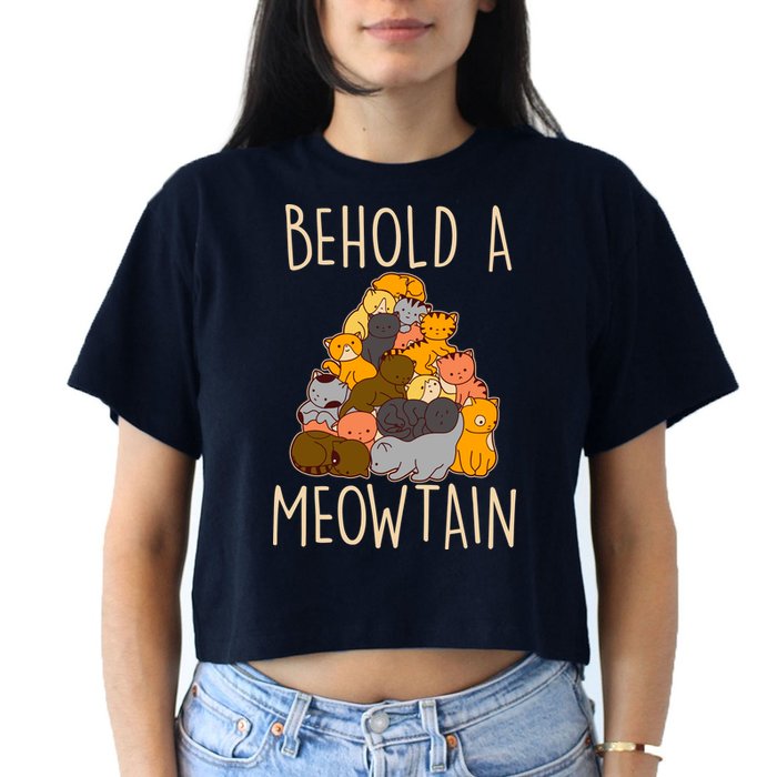 Behold A Meowtian Cats Women's Crop Top Tee