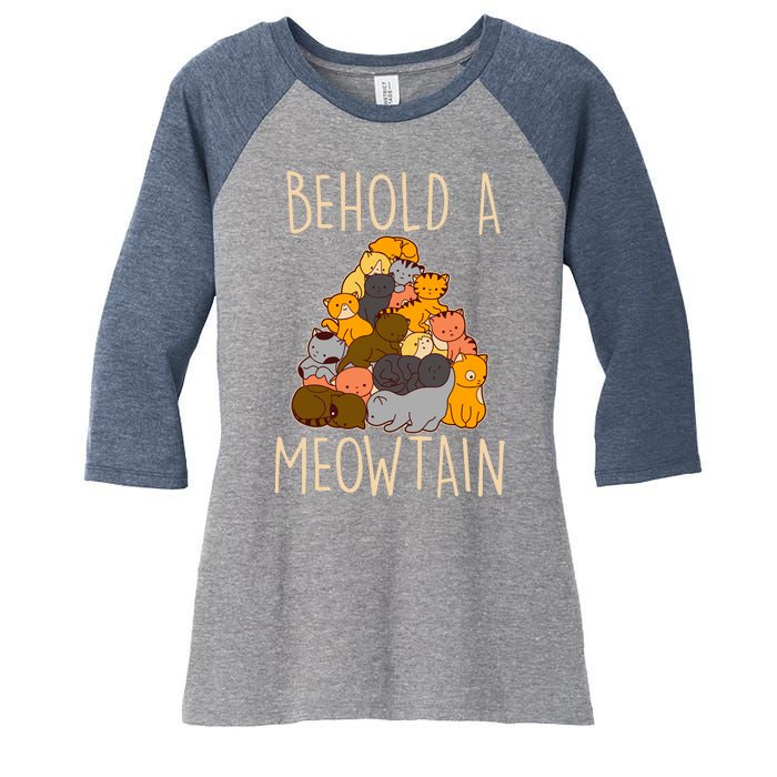 Behold A Meowtian Cats Women's Tri-Blend 3/4-Sleeve Raglan Shirt