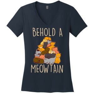 Behold A Meowtian Cats Women's V-Neck T-Shirt