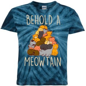 Behold A Meowtian Cats Kids Tie-Dye T-Shirt