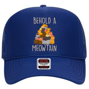 Behold A Meowtian Cats High Crown Mesh Back Trucker Hat