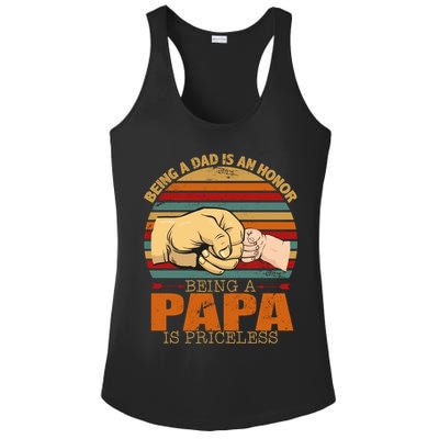 Being A Dad Is An Honor Being Papa Is Priceless Ladies PosiCharge Competitor Racerback Tank