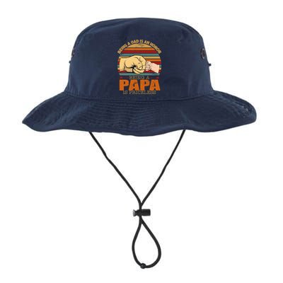 Being A Dad Is An Honor Being Papa Is Priceless Bucket Hat