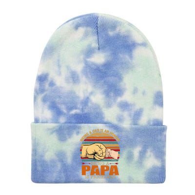 Being A Dad Is An Honor Being Papa Is Priceless Tie Dye 12in Knit Beanie