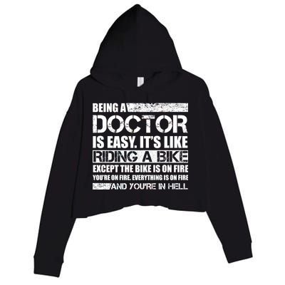 Being A Doctor Is Easy Crop Fleece Hoodie